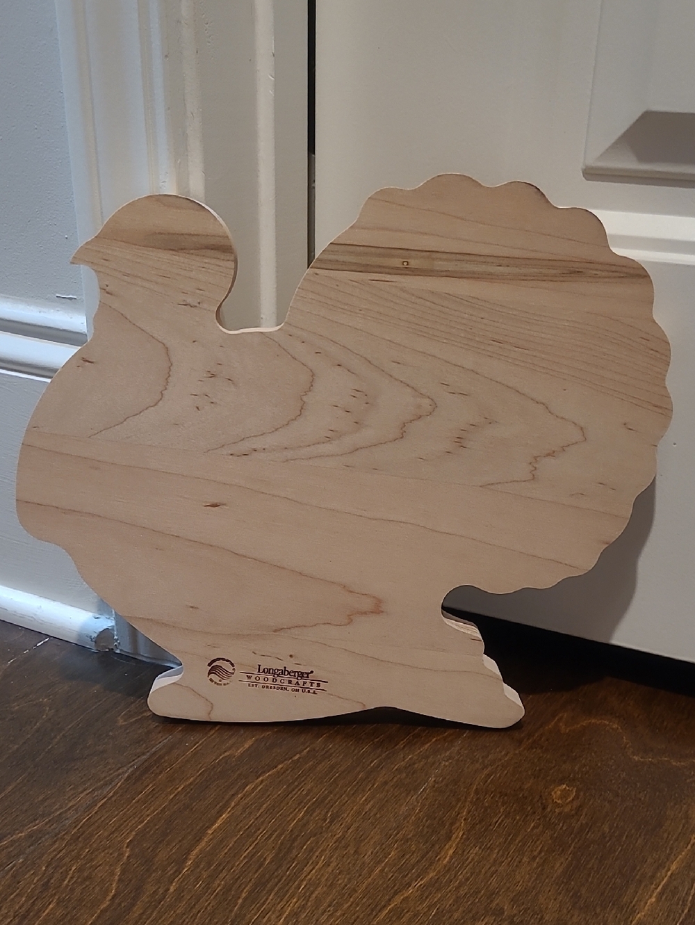 Longaberger Natural Wood Turkey Shaped Serving/Display/Cutting Board
